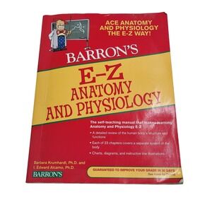 Barron's E-Z Anatomy and Physiology Textbook Paperback 2010 Study Guide Notes